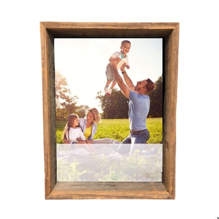 Homeroots 6 x 6 in. Rustic Farmhouse Gray Wood Shadow Box Picture Frame 386490